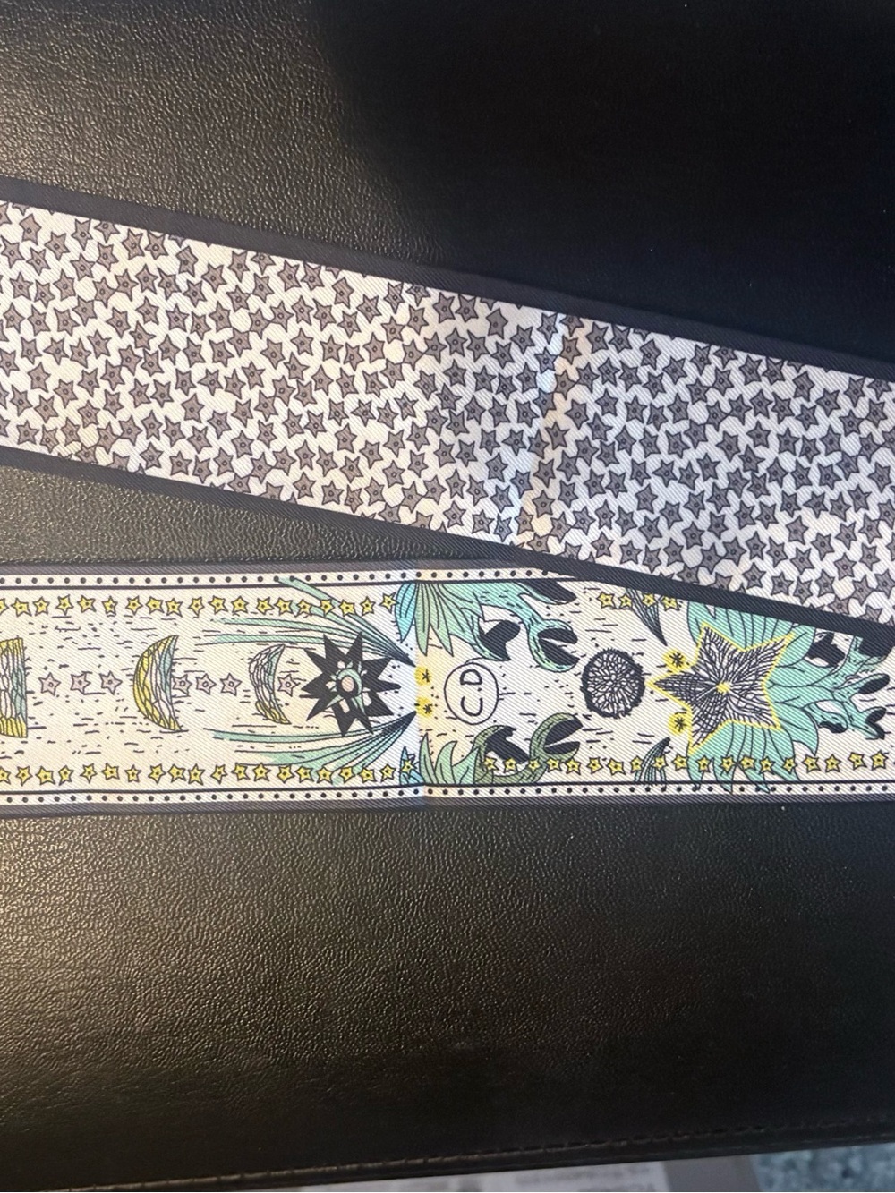 Fashion Multicolor Celestial & Botanical Silk Scarf Strip